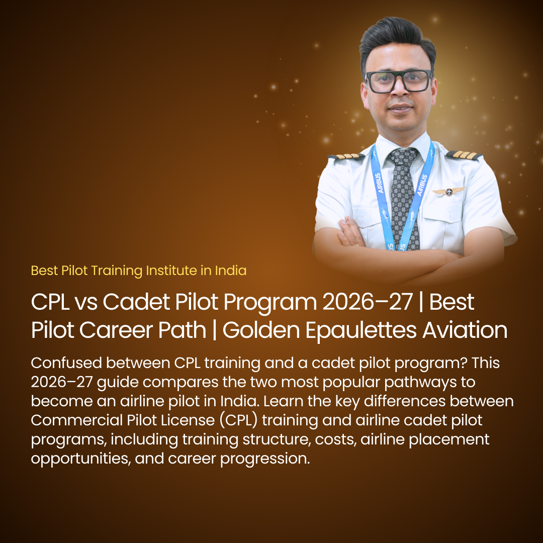 CPL vs Cadet Pilot Program 2026–27 | Best Pilot Career Path | Golden Epaulettes Aviation